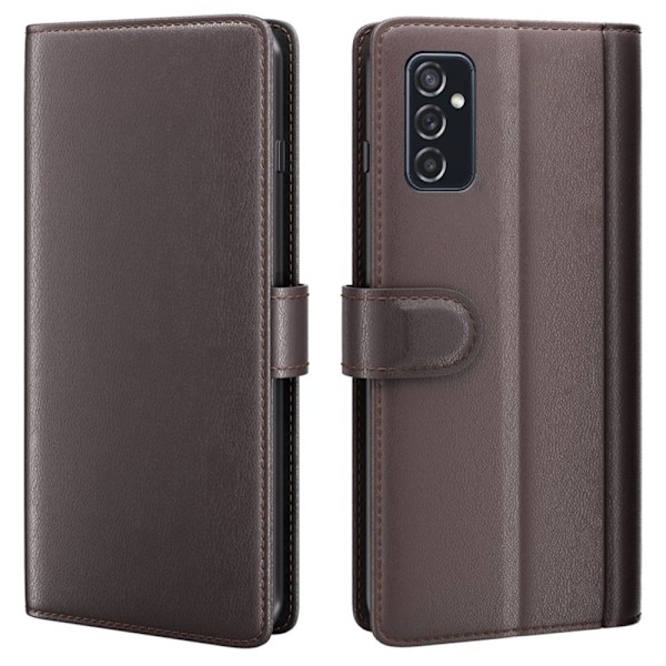 Aito nahkakotelo luottokorttipaikoilla Samsung Galaxy M53 5G - Ruskea Brown