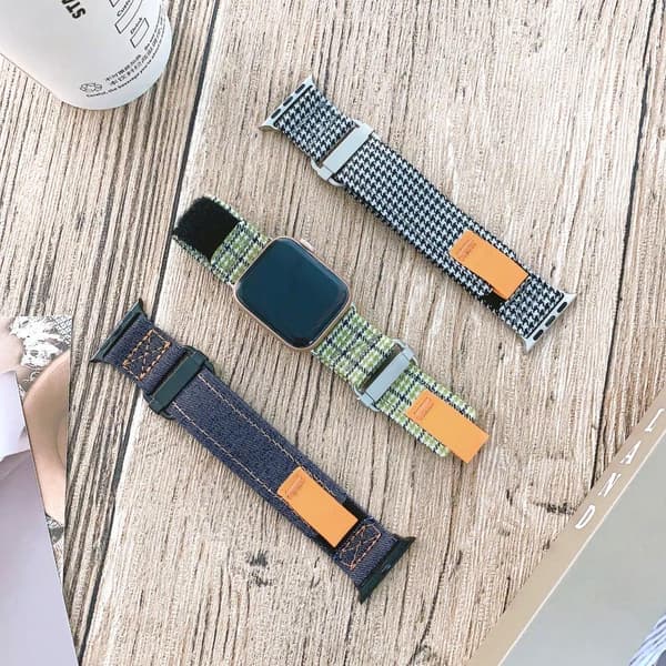 Apple Watch Series 41mm - 40mm - 38mm Universal Nylon Watch Strap - Mørkegrå Silver grey