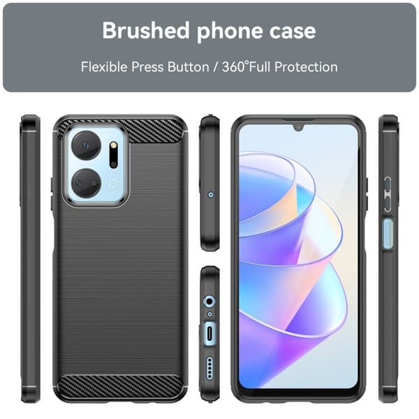 Carbon Flex Etui Honor X7a - Svart Black