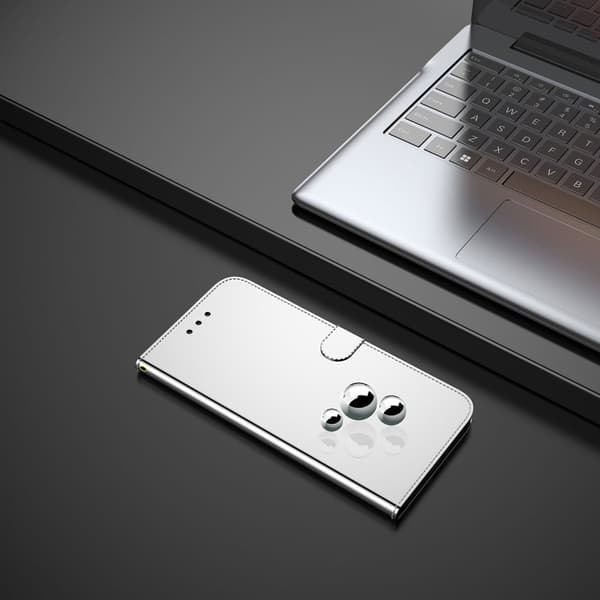 Mirror OnePlus 10 Pro Flippetui - Sølv Silver grey