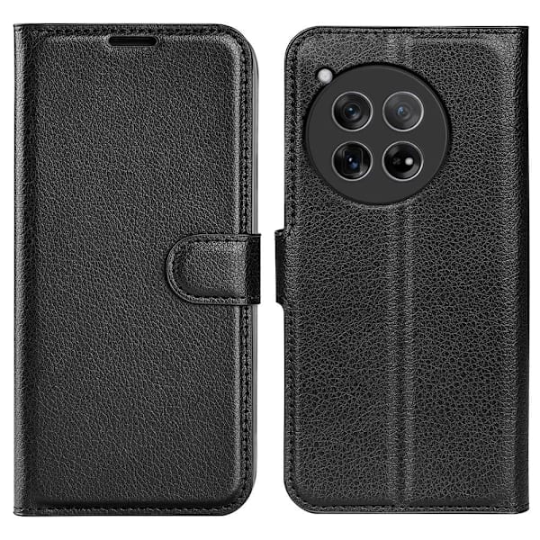 Classic OnePlus 12 flip kuoret - Musta Black