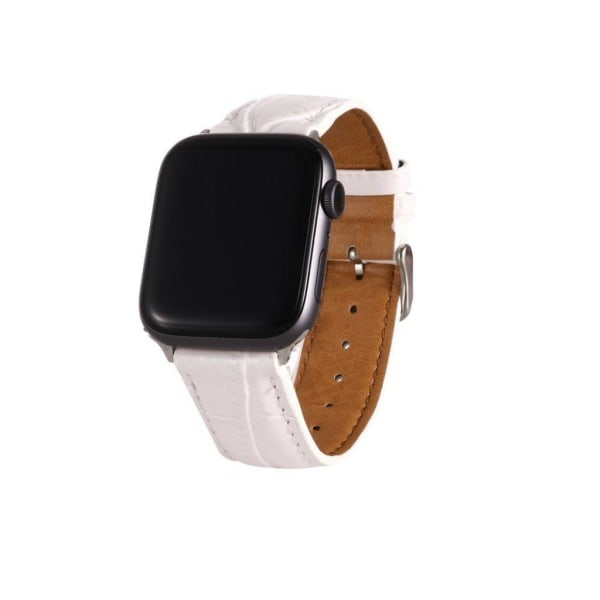 Apple Watch Series 5 / 4 40mm leather case with crocodile pattern - White Vit