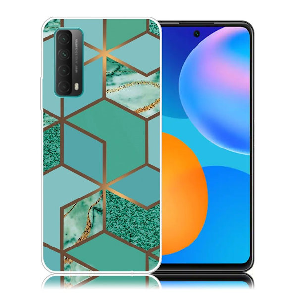 marmor Huawei Y7A / P Smart 2021 etui - Teal marmor Tile Green