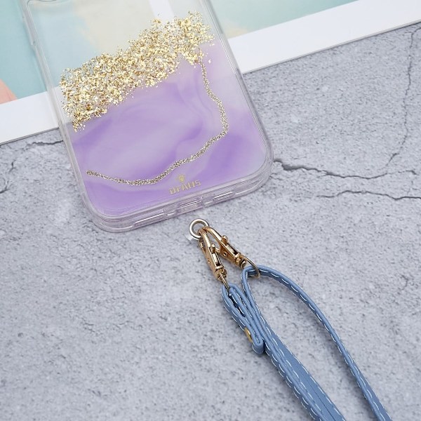Universal crossbody-nackrem i läder med transparent dyna - Baby Blå Blå