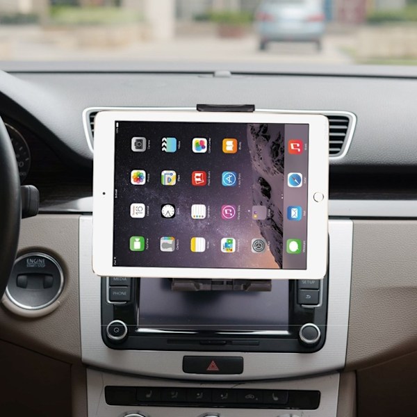 Yleispätevä 360 ulotettava autoteline tablet-laitteille Black