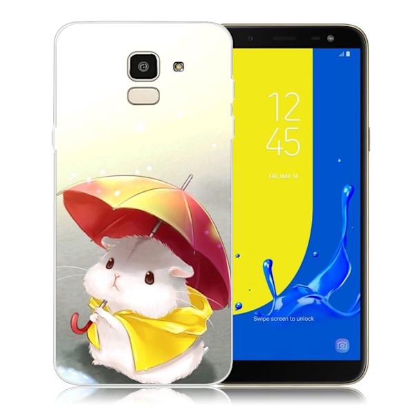 Samsung Galaxy J6 (2018) mobilskal silikon tryckmönster - Hamster håller paraply multifärg