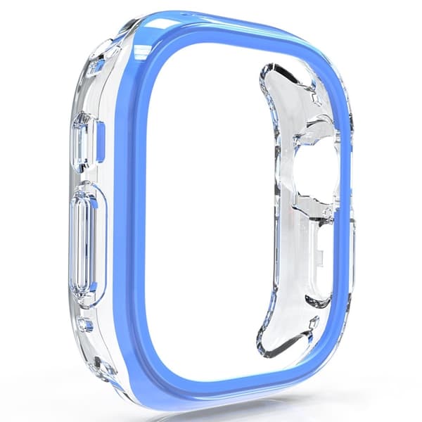 Apple Watch Series 7 / 8 / 9 45 mm uthulet støtsikkert + fleksibelt beskyttelsesdeksel Watch Frame Case - Blå Blue