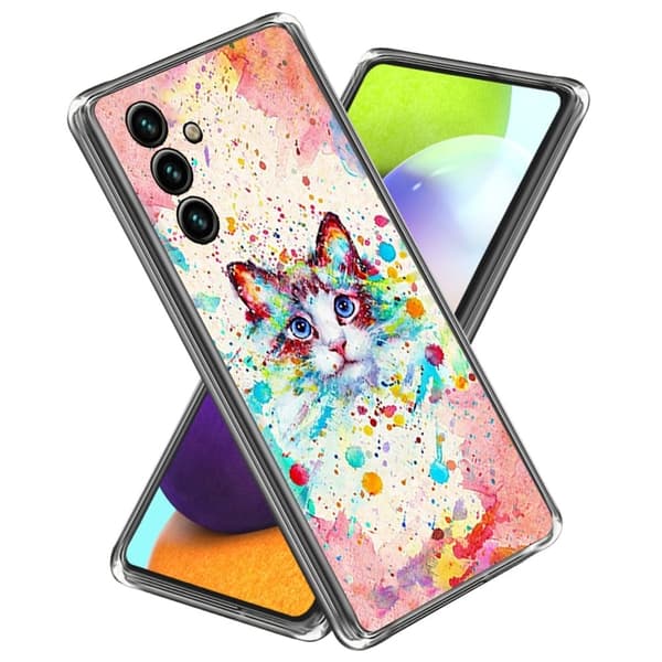 Deco Samsung Galaxy A24 4G Etui - Watercolor Katt Multicolor
