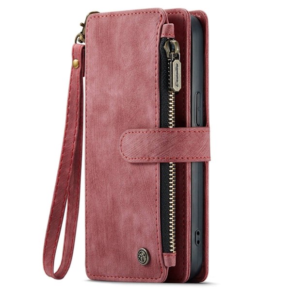 CaseMe iPhone 14 etui med lynlås og pung - Rød Red