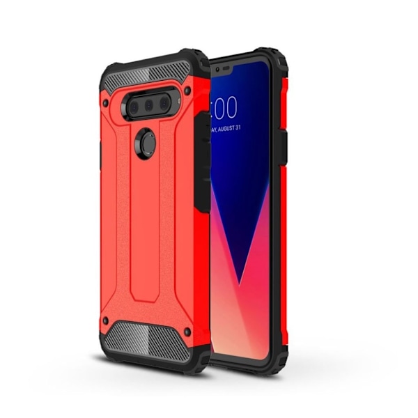LG V40 ThinQ robust hybrid etui - Rød Red