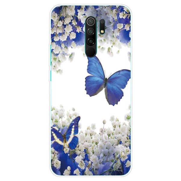 Deco Xiaomi Redmi 9 Etui - Blå sommerfugl Blue