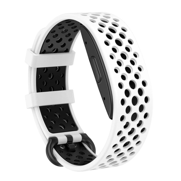 Amazon Halo Band dual color silicone watch strap - White / Black Vit