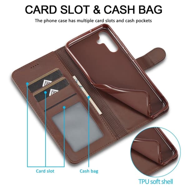 LC.IMEEKE Samsung Galaxy A24 4G Läppäkotelo - Ruskea Brown