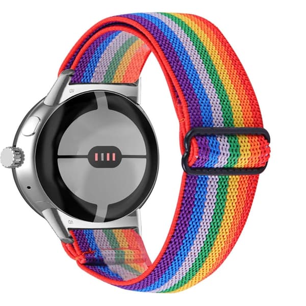 Google Pixel Watch punottu kellonhihna - Sateenkaari Multicolor