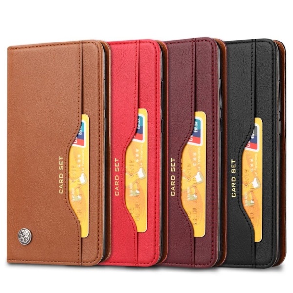 Huawei P20 auto-absorberende PU læder flip etui - Sort Black