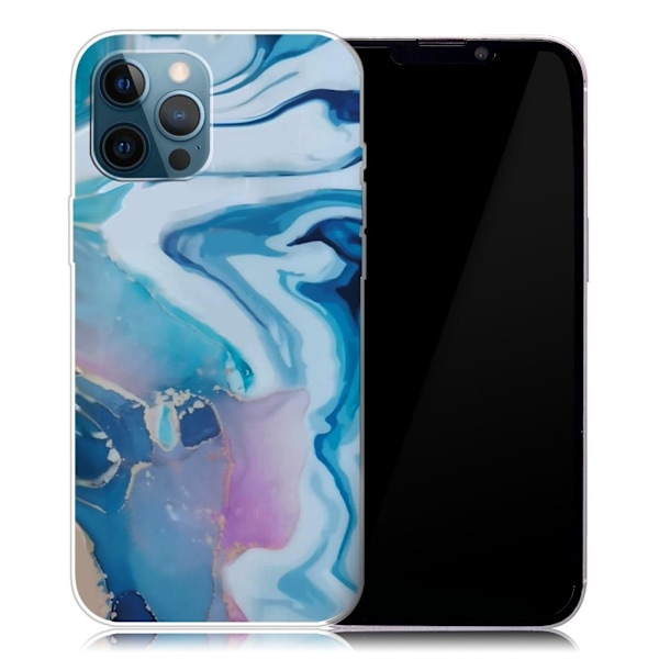 Marble design iPhone 13 Pro cover - Blåt Stænk Multicolor