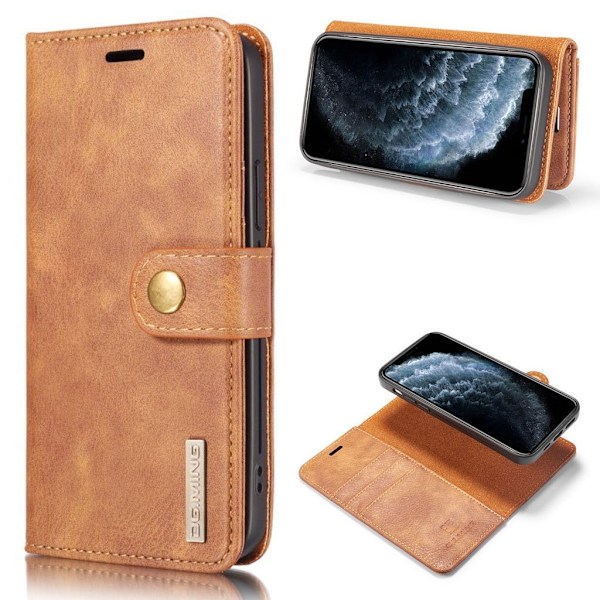 DG.MING iPhone 12 Pro Max 2-in-1 lompakkokotelo - Ruskea Brown