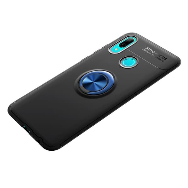 Huawei P Smart 2019 kickstand etui med metal fingerring - Sort/Blå Blue