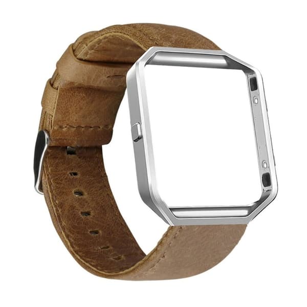 Fitbit Blaze klockarmband PU läder träningsklocka metallspänne - Brun Brun