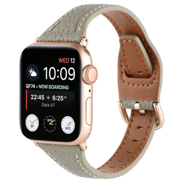 Apple Watch Series 8 (45mm) / Watch Ultra klockarmband i äkta läder - Grå Silvergrå