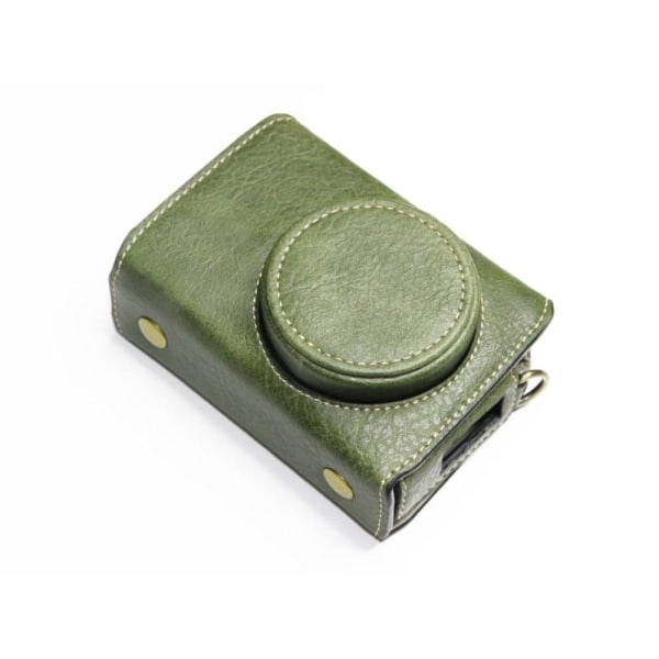Ricoh GRII leather case with strap - Green Green