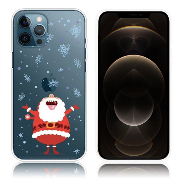 Juleetui til iPhone 12 Pro Max - Grinende Julemandd Red