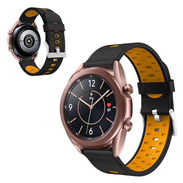 Samsumg Galaxy Watch 3 (41mm) dual color silikone rem - sort / orange Black