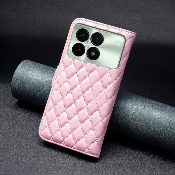 Matt Xiaomi Redmi K70 fodral med rombmönster - Rosa Rosa