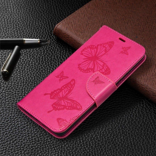 Butterfly Samsung Galaxy S20 FE 5G / Samsung Galaxy S20 FE nahkakotelo - Ruusu Pink