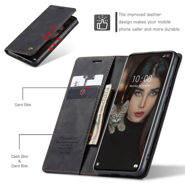 CaseMe Xiaomi 12 Pro vintage-etui - Svart Black