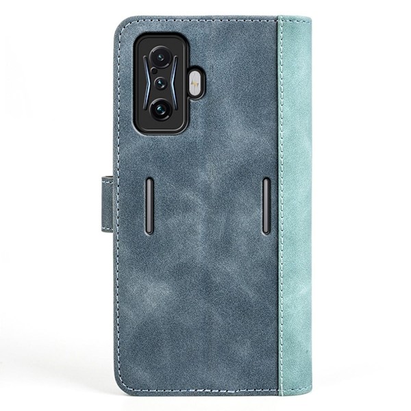 Kaksivärinen nahkainen läppäkotelo Xiaomi Poco F4 GT / Xiaomi Redmi K50 Gaming - Sininen Blue