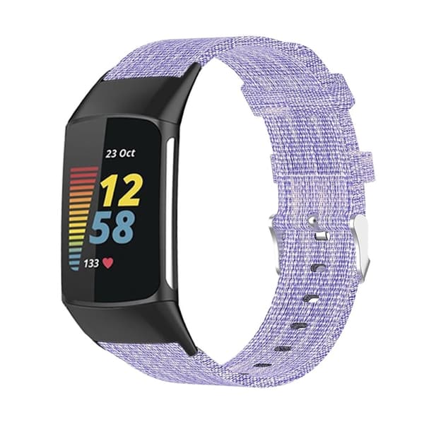 Fitbit Charge 5 hengittävä nailon kellonhihna - Vaaleanvioletti Purple