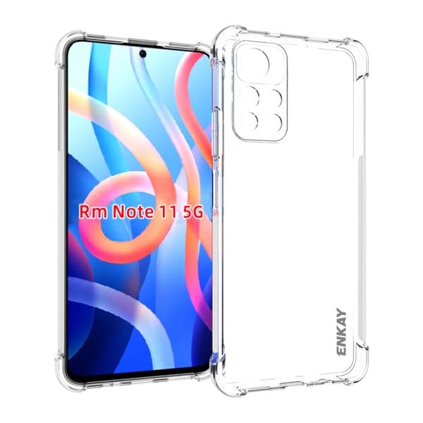 ENKAY klart fallsikkert etui for Xiaomi Redmi Note 11S 5G / Note 11 / 11T 5G Transparent