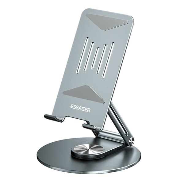 ESSAGER Universal dreibart stativfeste for telefon og nettbrett - Grå Silver grey