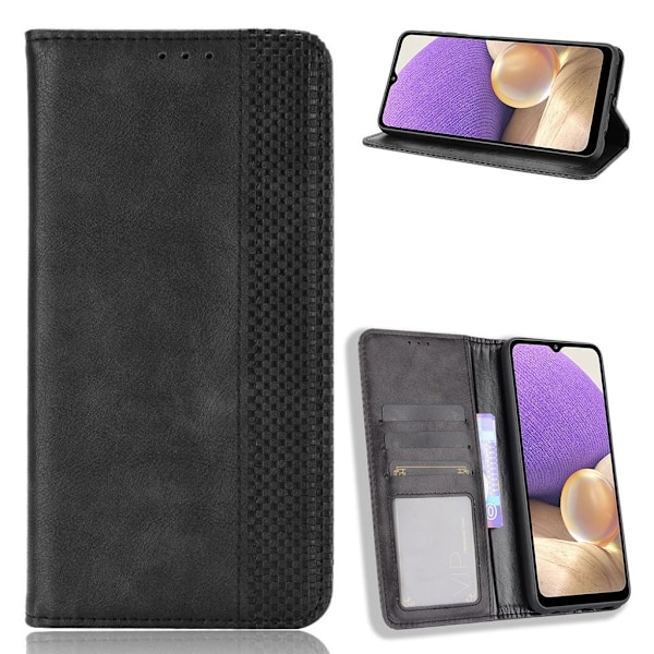 Bofink Vintage Samsung Galaxy A32 5G Læder etui - Sort Black