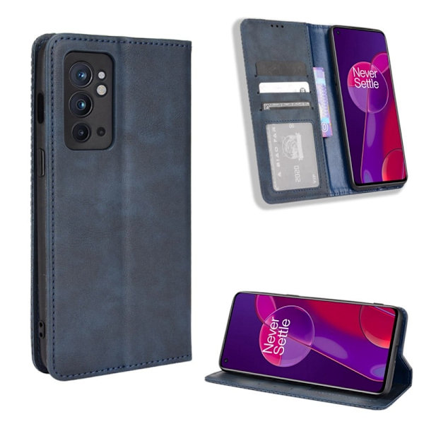 Bofink Vintage OnePlus 9RT 5G Læretui - Blå Blue