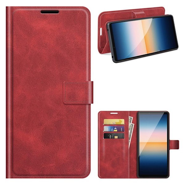 Wallet-style Læder Etui til Sony Xperia 10 Iii - Rød Red