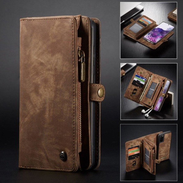 CaseMe Samsung Galaxy S20 Zipper Wallet Etui - Brun Brown