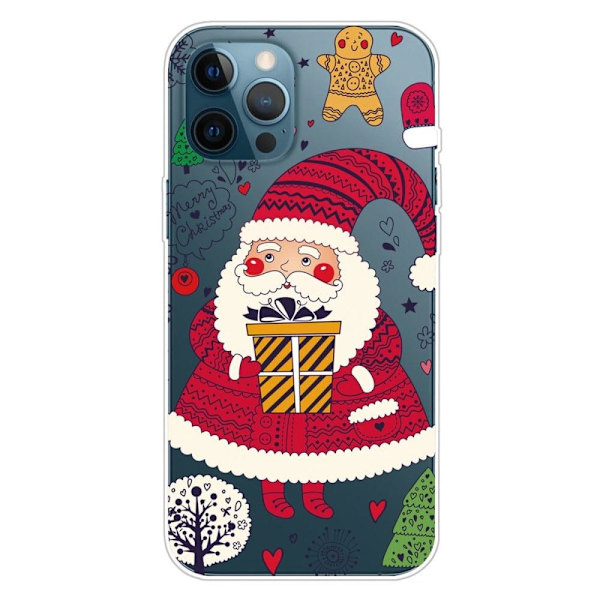 iPhone 14 Pro Funny Christmas Pattern Design Phone Case Soft Flexible Slim stødsikkert Anti-Fingerprint Cover - Santa Claus Brings Presents Red