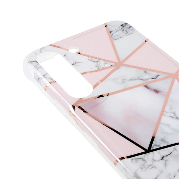 Marble Samsung Galaxy S22 Plus Suojakotelo - Pinkki / White Tile Multicolor