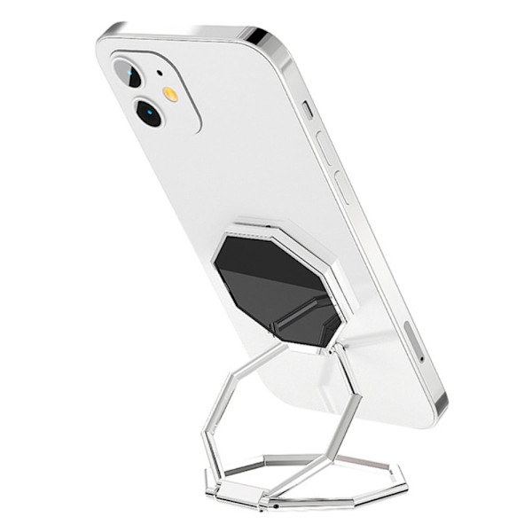 Universal foldbar magnetisk telefon- og tabletholder til skrivebordet - Sølv Silver grey