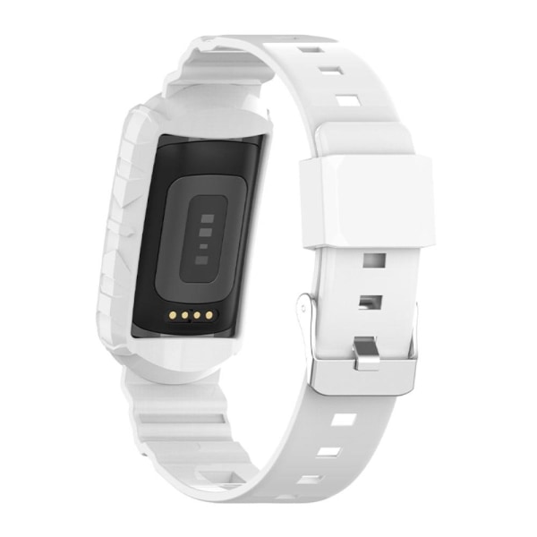 Fitbit Charge 5 / 4 / 3 integroitu TPU-suojus + kellon hihna - Valkoinen White