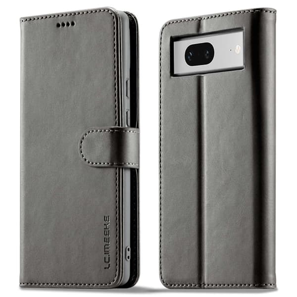 LC.Imeeke läder Google Pixel 7 fodral - Silver/Grå Silvergrå