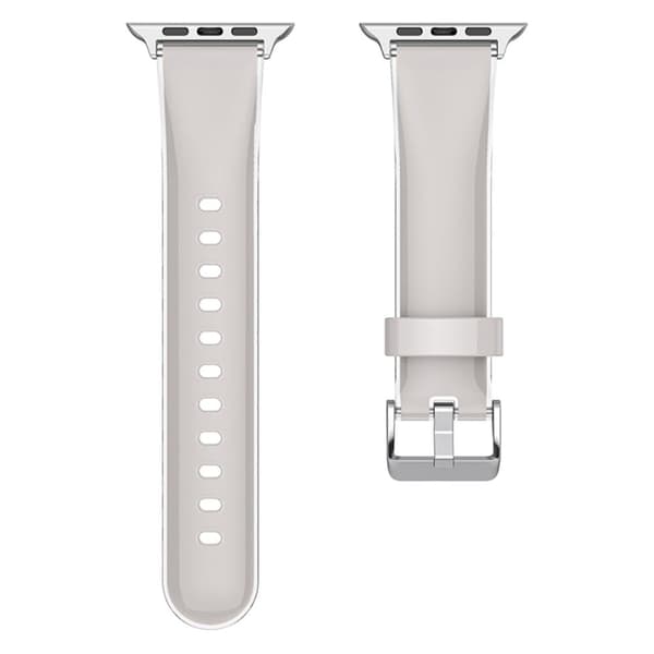 Apple Watch 49mm / 45mm / 44mm / 42mm Liquid Silicone Watchband - Grå Silver grey
