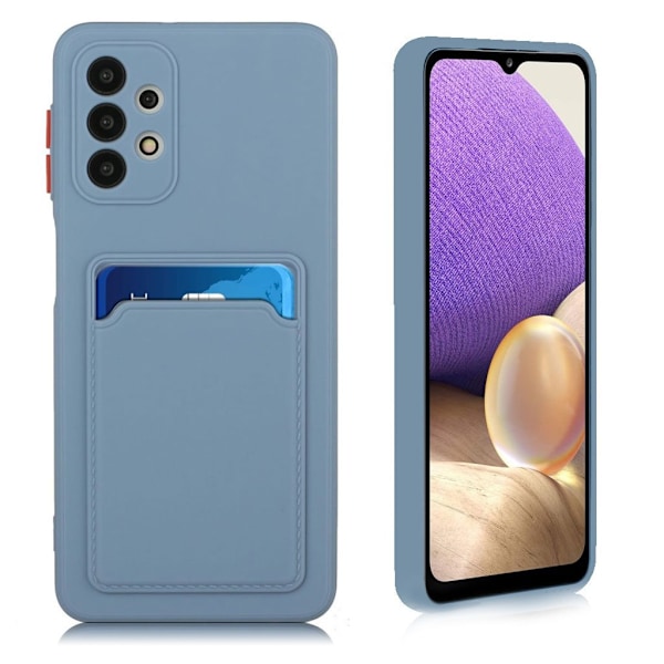 Card Holder Deksel til Samsung Galaxy A32 - Blå Blue