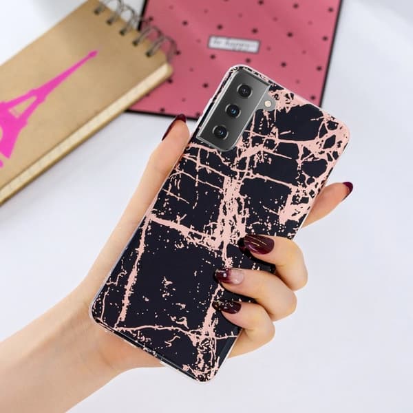 Marble Samsung Galaxy S21 kotelo - musta Black