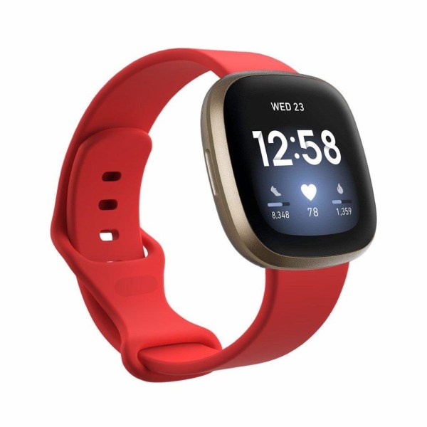 Fitbit Versa 3 / Sense silikone rem - rød Størrelse: S Red