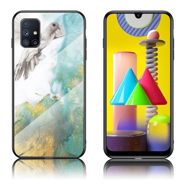 Fantasy Marble Samsung Galaxy M31s Cover - Flying Pigeon Marmorkugle Multicolor