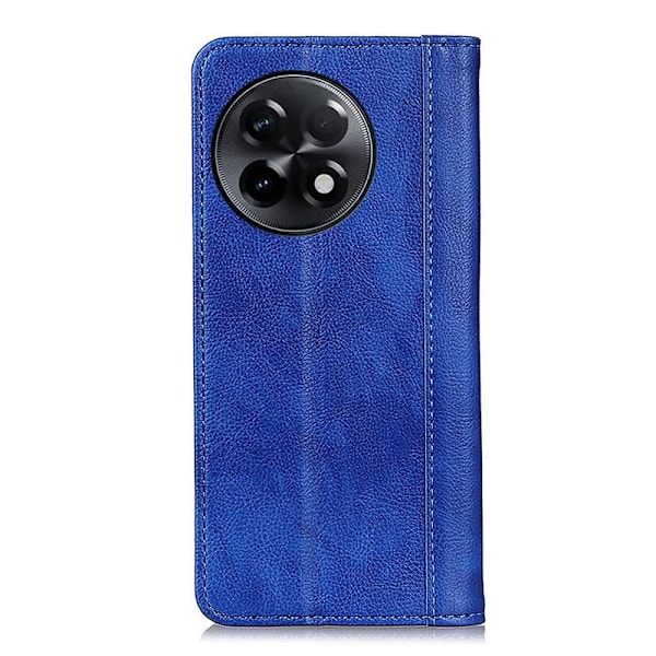 Äkta läder OnePlus 11R / OnePlus Ace 2 fodral med magnetisk stängning Blå