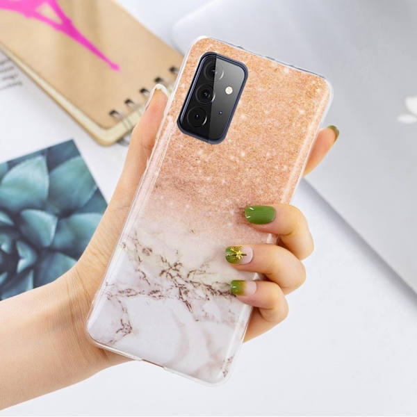 Marble Samsung Galaxy A72 5G Etui - Plomme / Hvit Klinkekule Multicolor